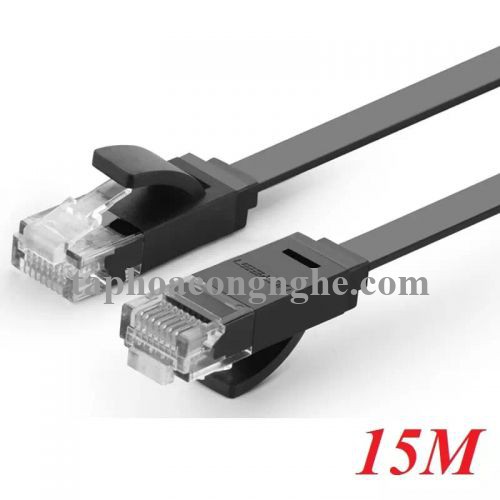 Ugreen 11242 15M màu Đen Cáp mạng LAN CAT6 UPT cáp dẹp NW104 30011242